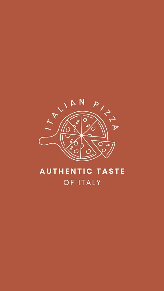 Gourmet Italian pizza logo template, editable business branding text and design