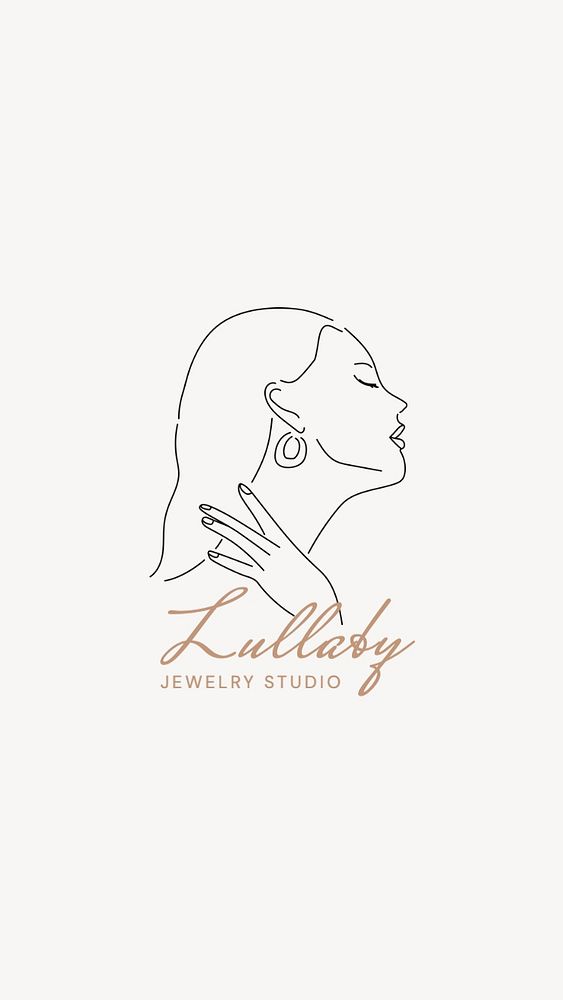 Jewelry studio logo template, editable business branding text and design