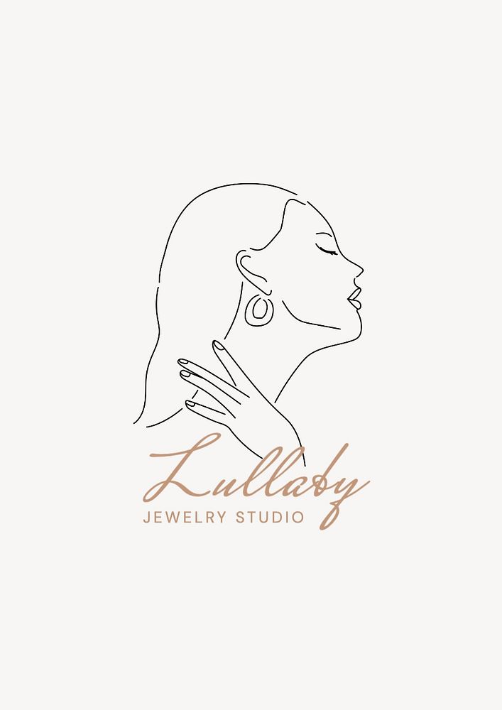 Jewelry studio logo template, editable business branding text and design