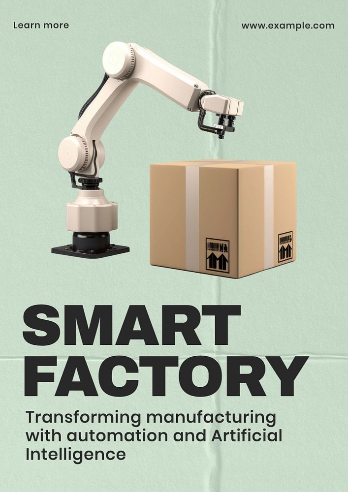 Smart factory ads poster template, editable text and design