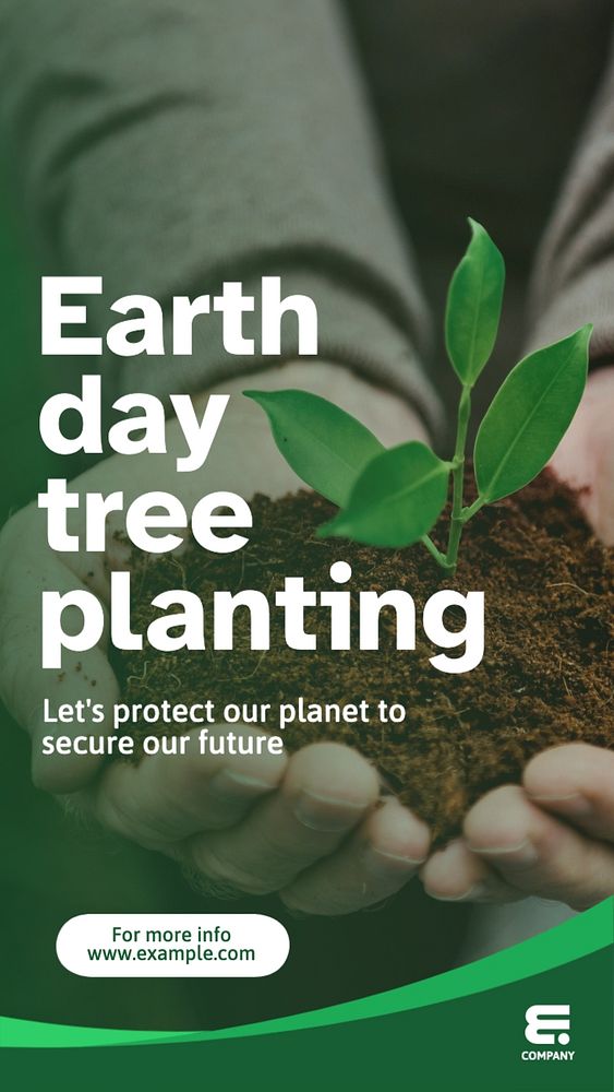 Earth day & tree Instagram story template, editable text