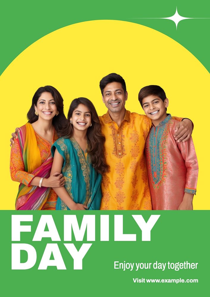 Family Day poster template, editable text and design