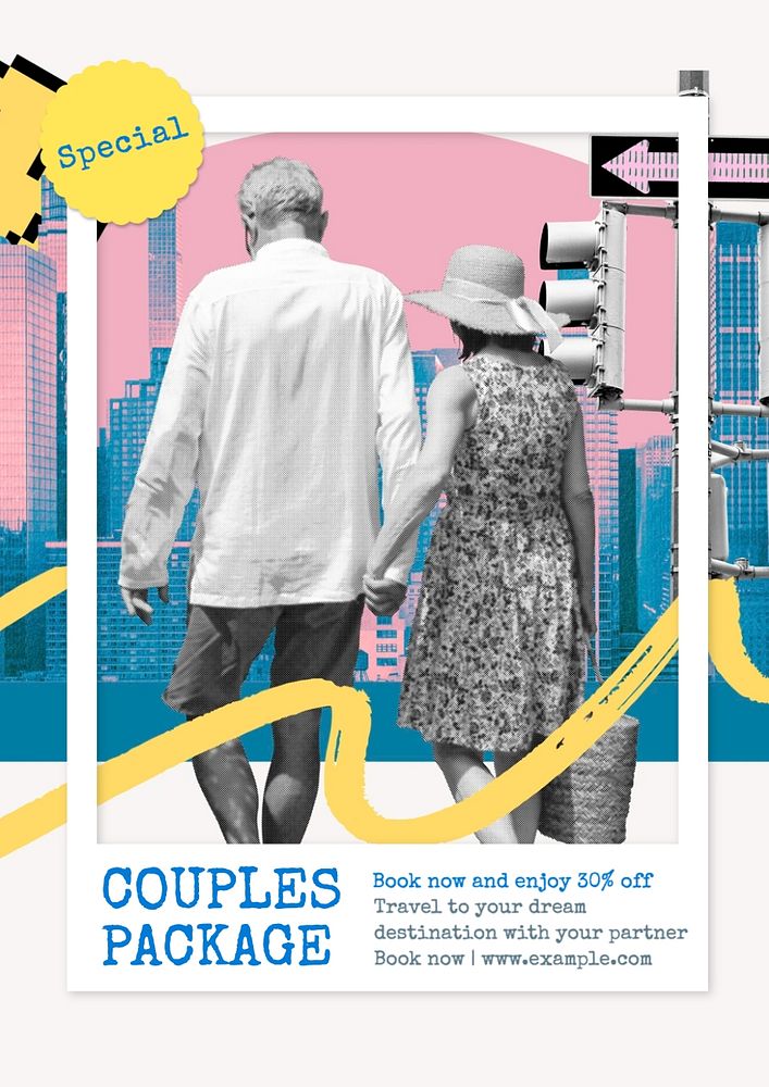 Special couples package poster template, editable text and design