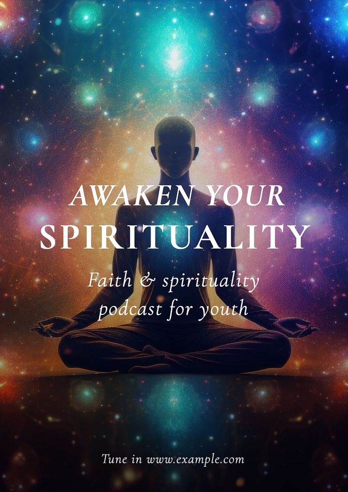 Spirituality & faith poster template, editable text and design