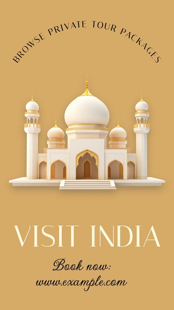 Visit India Instagram story template, editable text