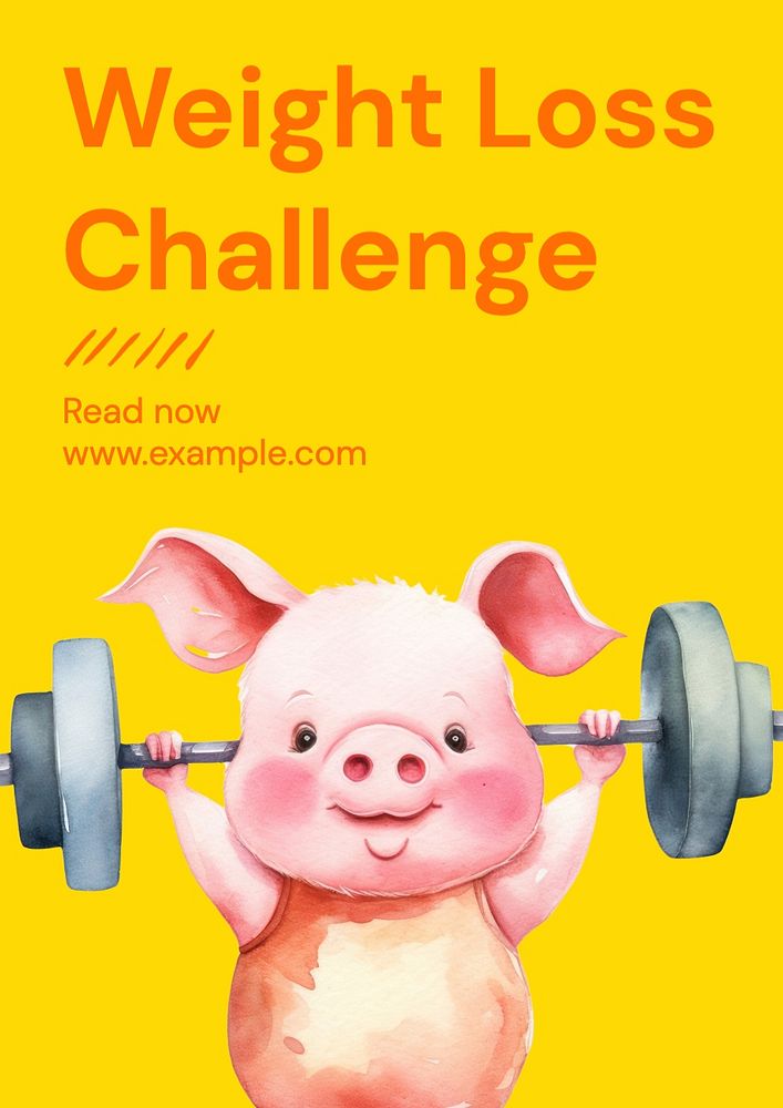 Weight loss challenge poster template, editable text and design