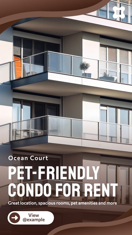 Pet-friendly condo  Instagram story template, editable text