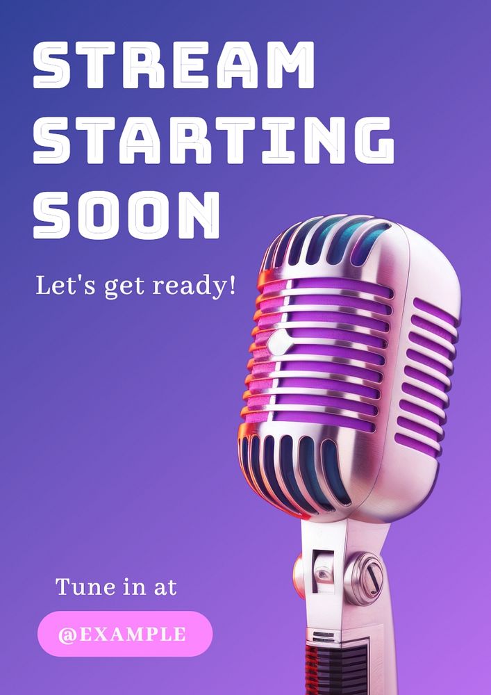 Streaming soon poster template, editable text and design