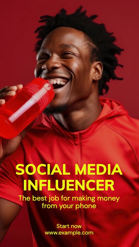 Social media influencer Instagram story template, editable text