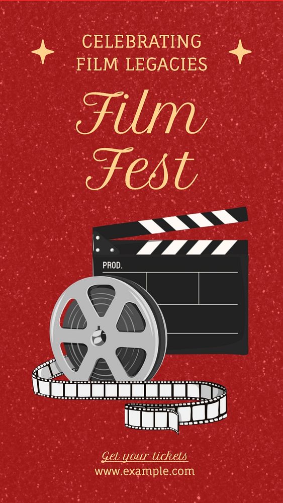 Film fest Facebook story template, editable design