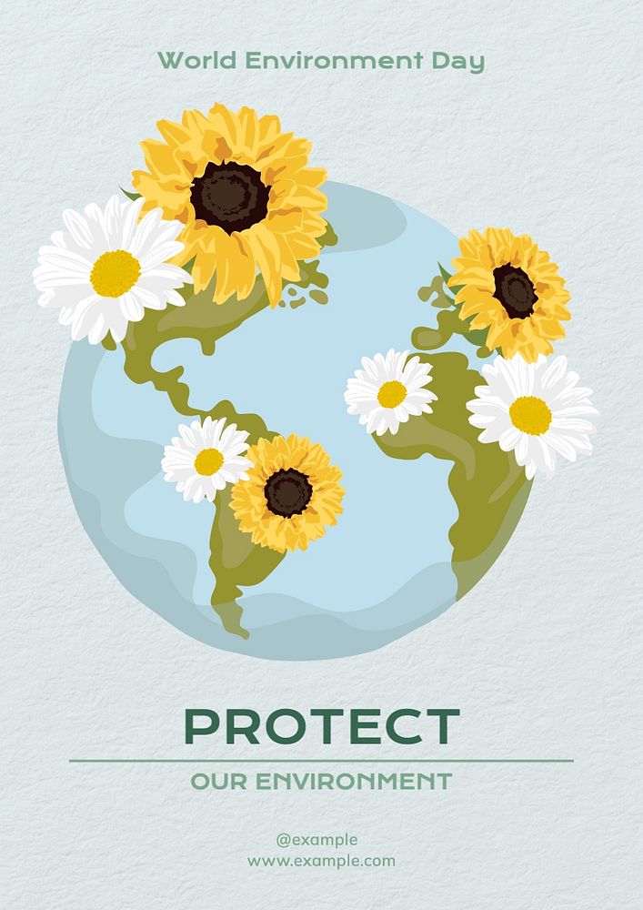 Protect environment poster template, editable text and design