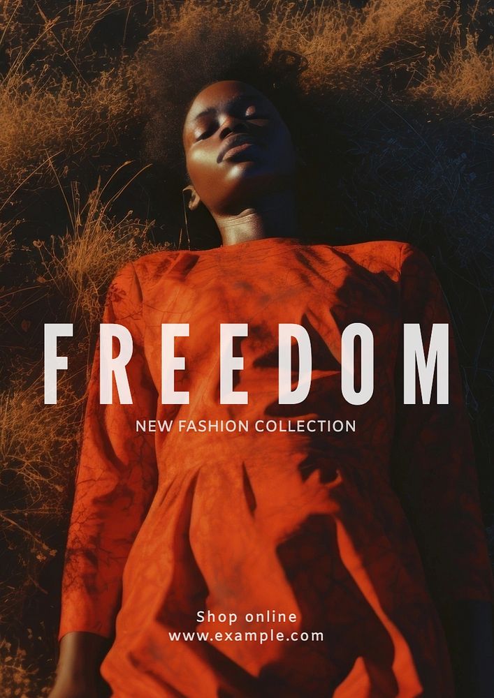 Freedom fashion poster template, editable text and design