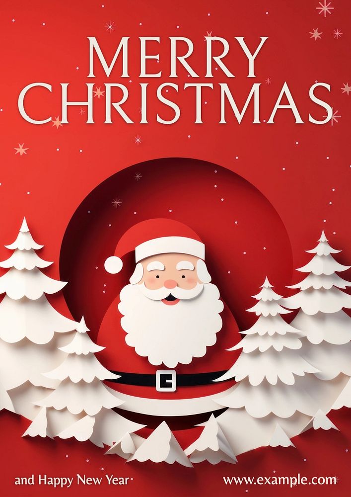 Merry Christmas poster template, editable text and design