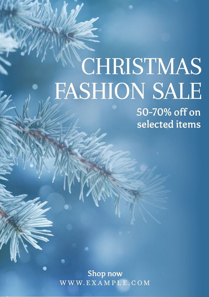 Christmas fashion sale poster template, editable text and design