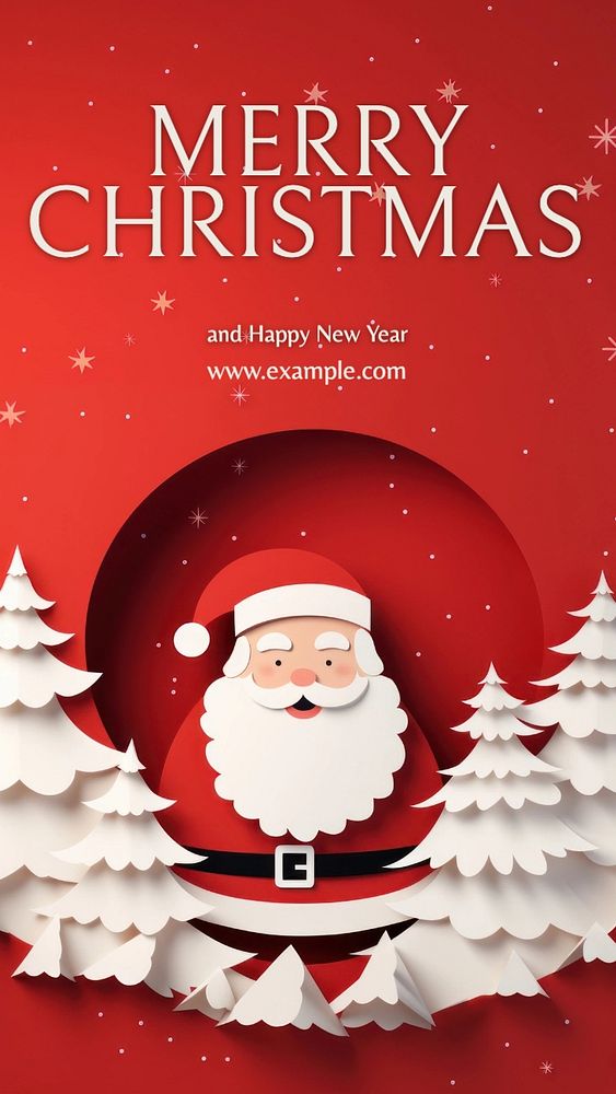 Merry Christmas Instagram story template, editable text