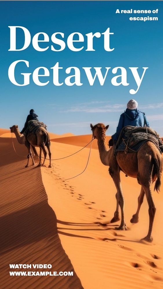 Desert getaway Instagram story template, editable text