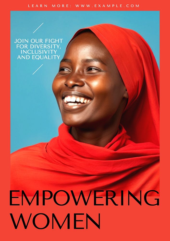 Empowering women  poster template, editable text and design