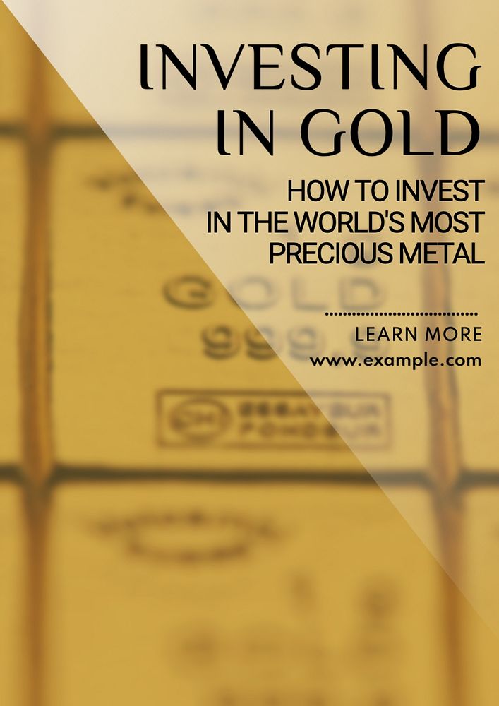 Investing in gold poster template, editable text and design