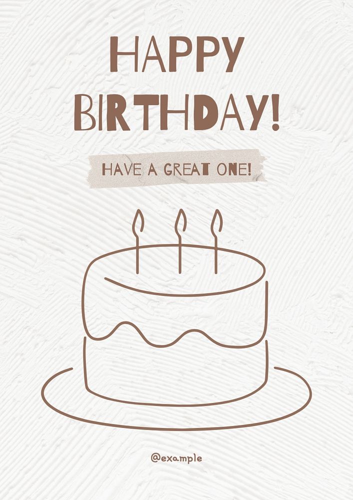 Happy birthday poster template, editable text and design