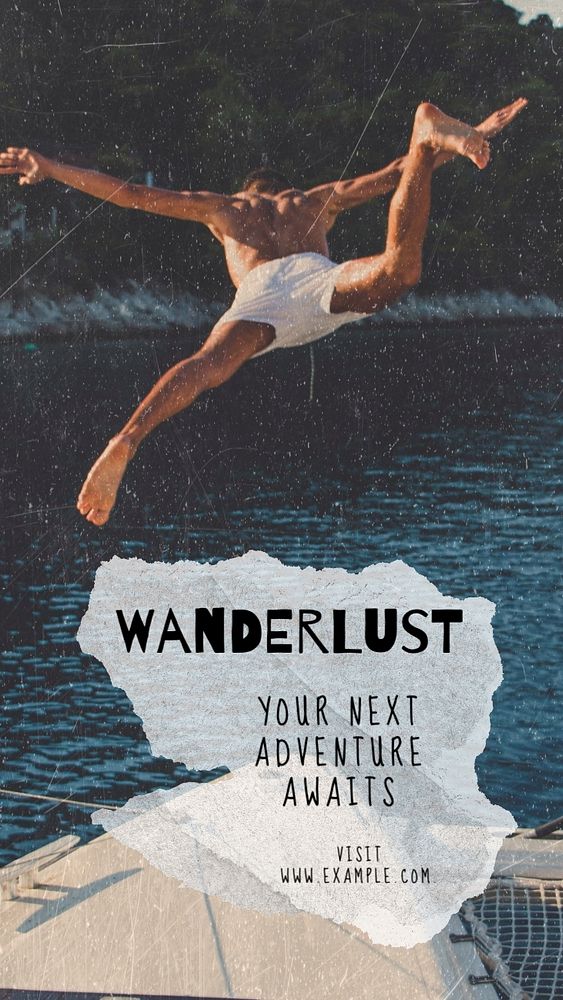 Wanderlust  Instagram story template, editable text