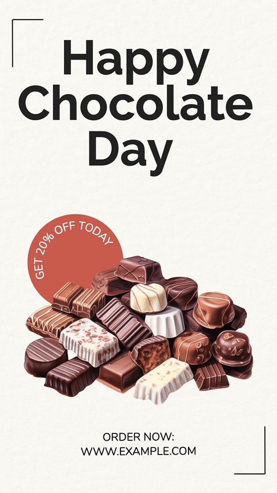 Happy Chocolate Day Instagram story template, editable text