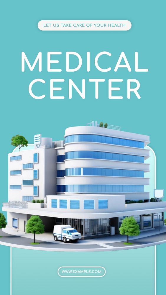 Medical center Instagram story template, editable text