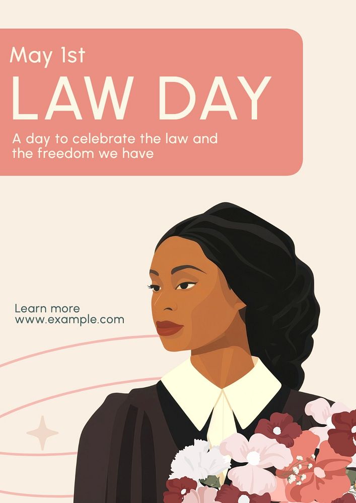 Law day poster template, editable text and design