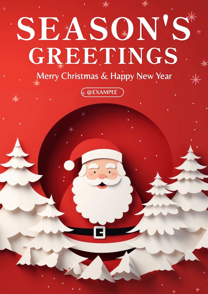 Season's greetings poster template, editable text and design