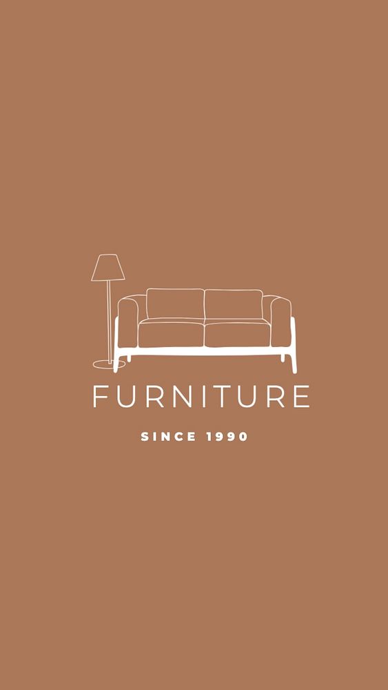 Furniture logo template, editable business branding text and design