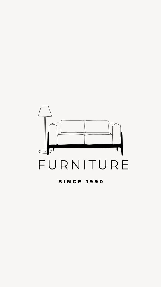 Furniture logo template, editable business branding text and design