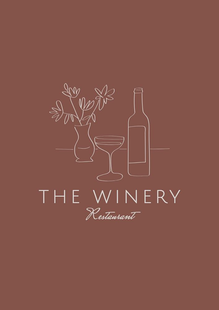 Wine restaurant logo template, editable business branding text and design