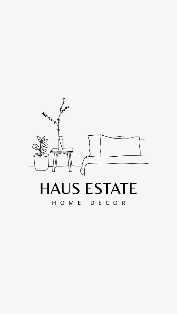 Home decor logo template, editable business branding text and design