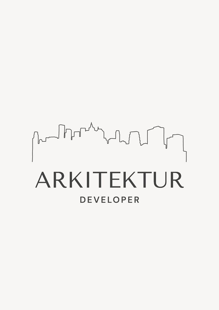 Architecture company logo template, editable business branding text and design