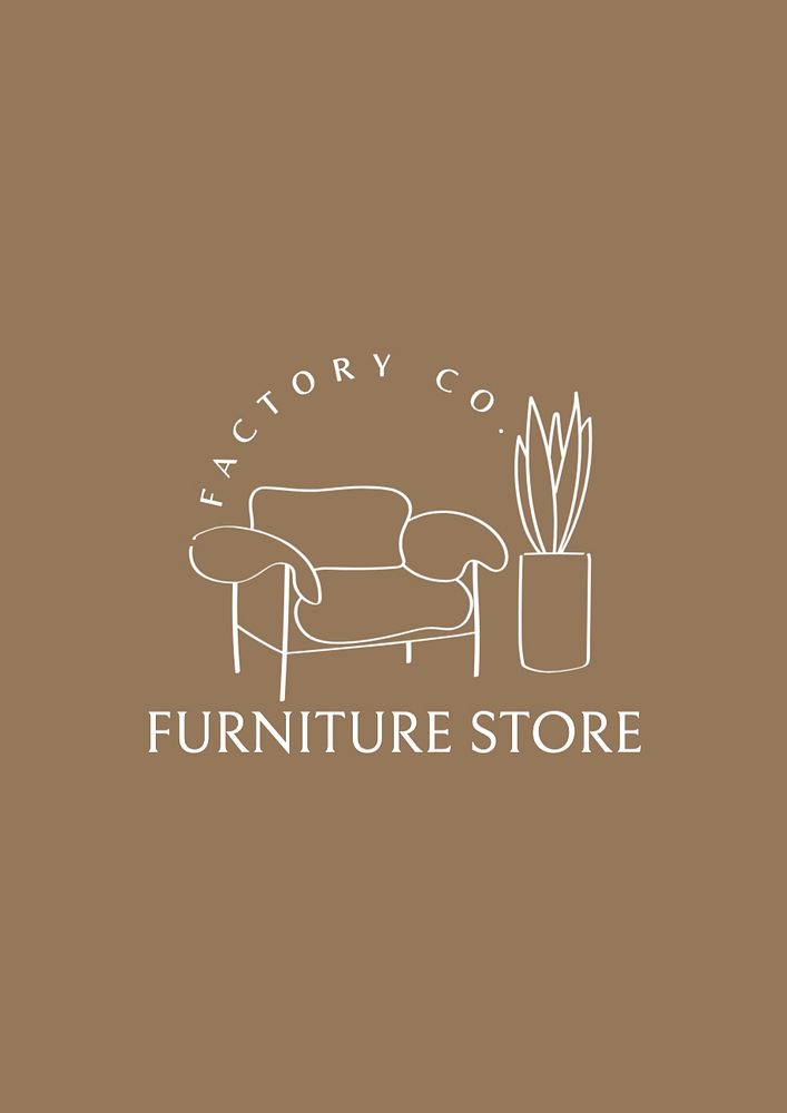 Furniture store logo template, editable business branding text and design