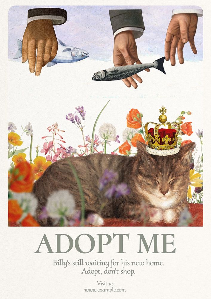 Adopt don't shop poster template and design