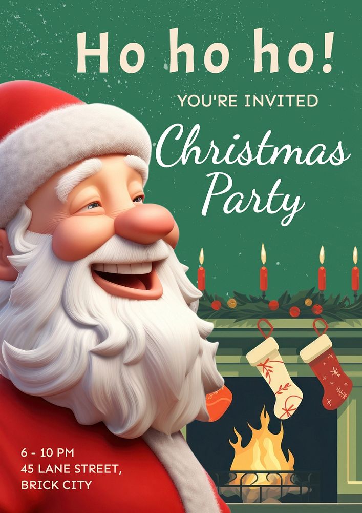 Christmas party poster template, editable text and design