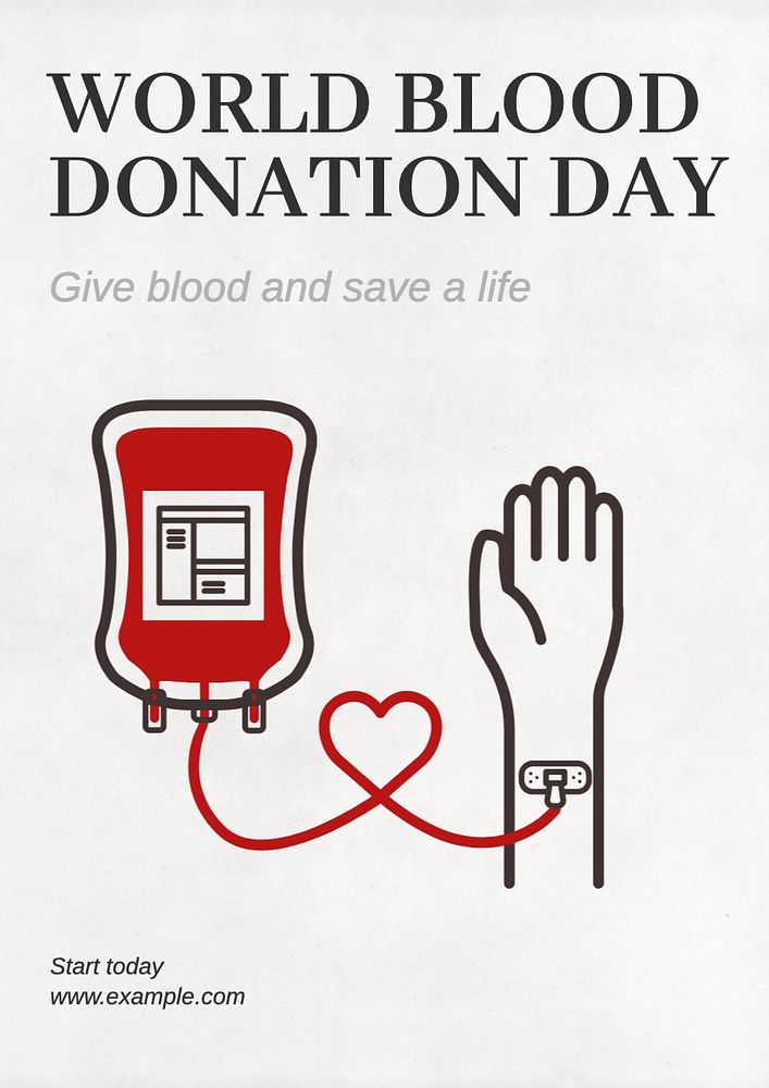 Blood donation poster template, editable text and design