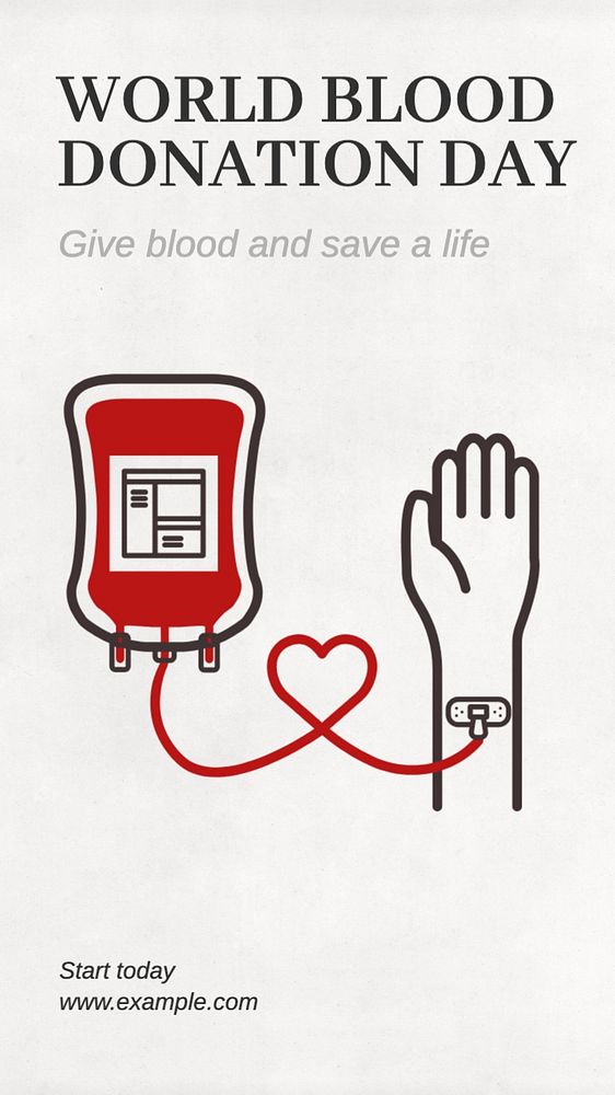 Blood donation Facebook story template, editable design