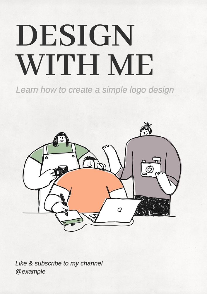 Design with me poster template, editable text and design