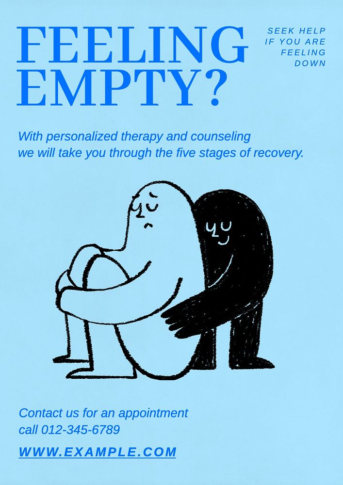 Feeling empty poster template, editable text and design