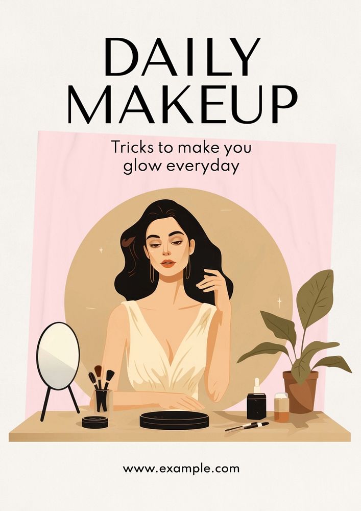 Daily makeup poster template and design