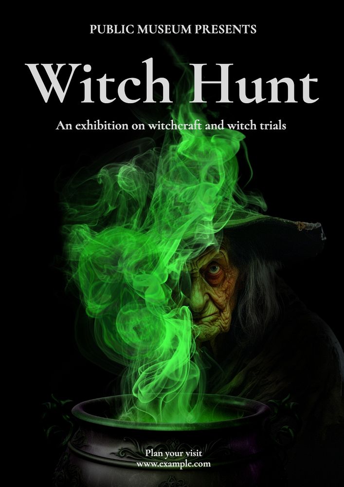 Witch hunt poster template and design