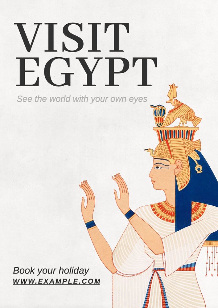 Visit Egypt poster template, editable text and design