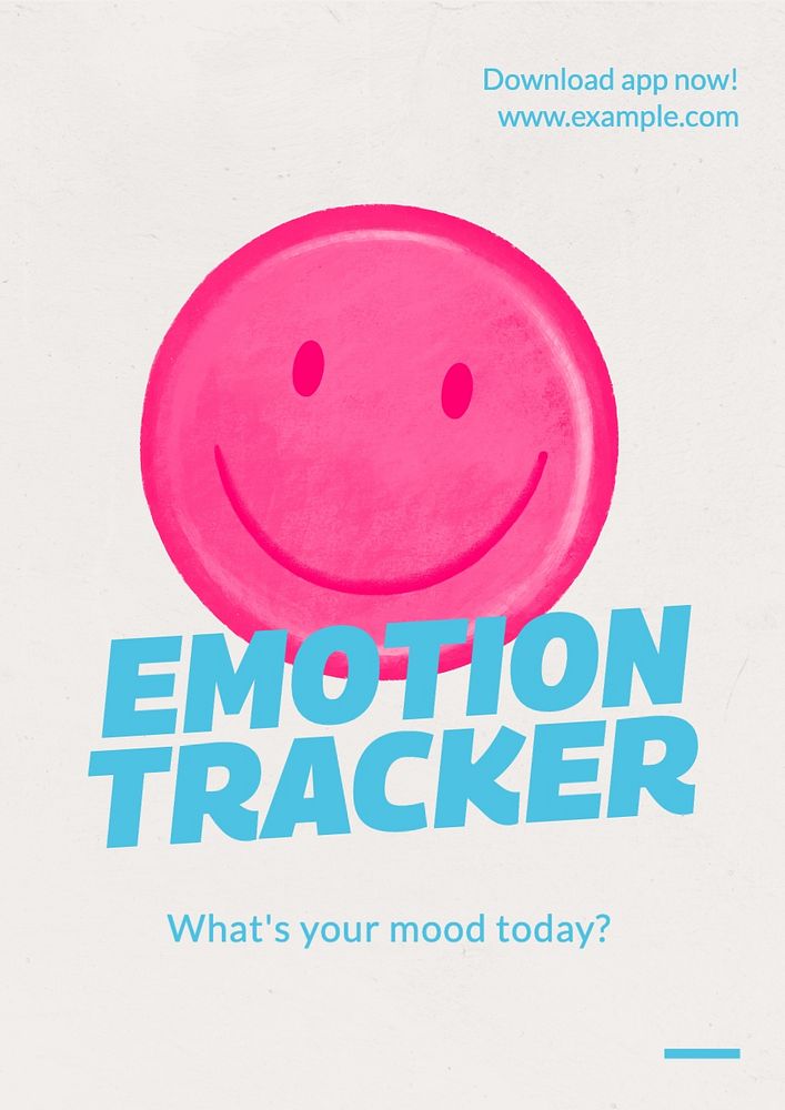 Emotion tracker poster template, editable text and design