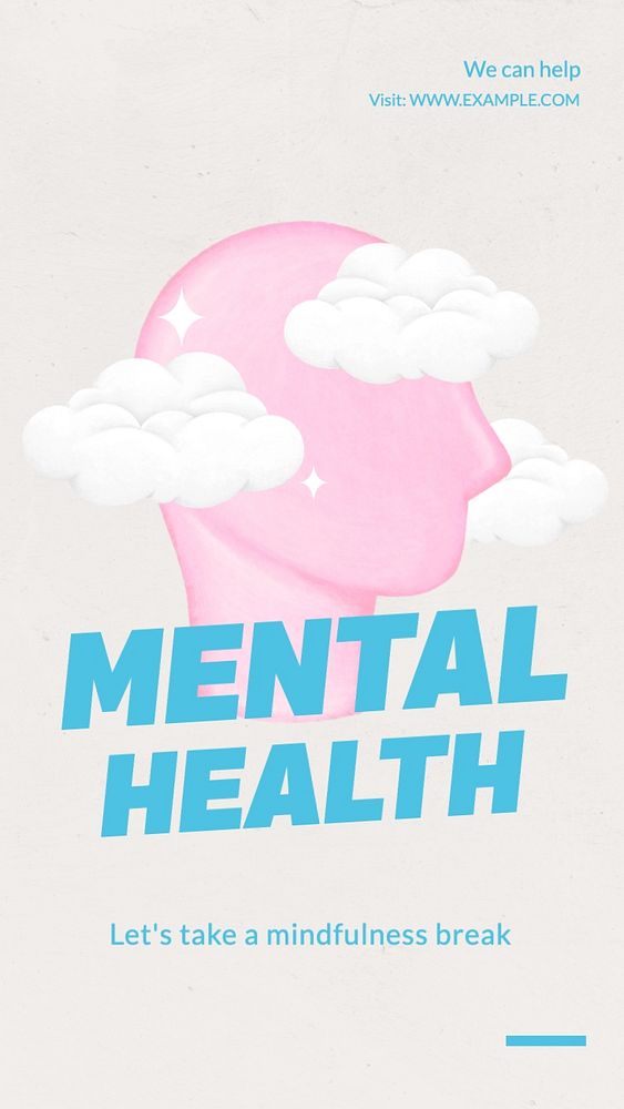 Mental health Facebook story template, editable design