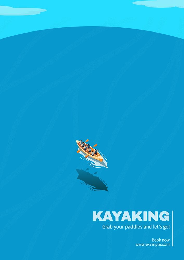 Kayaking poster template and design