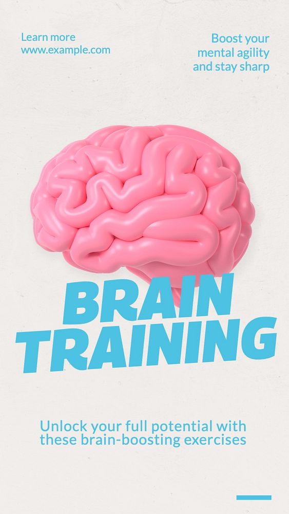 Brain training Facebook story template, editable design