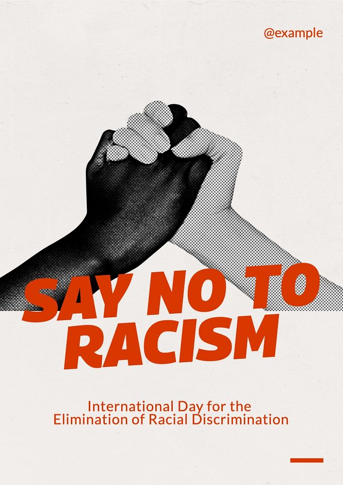 Racism poster template, editable text and design