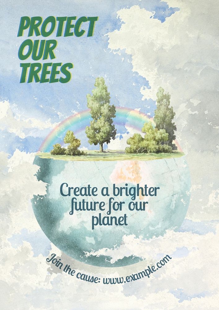 Protect our trees poster template