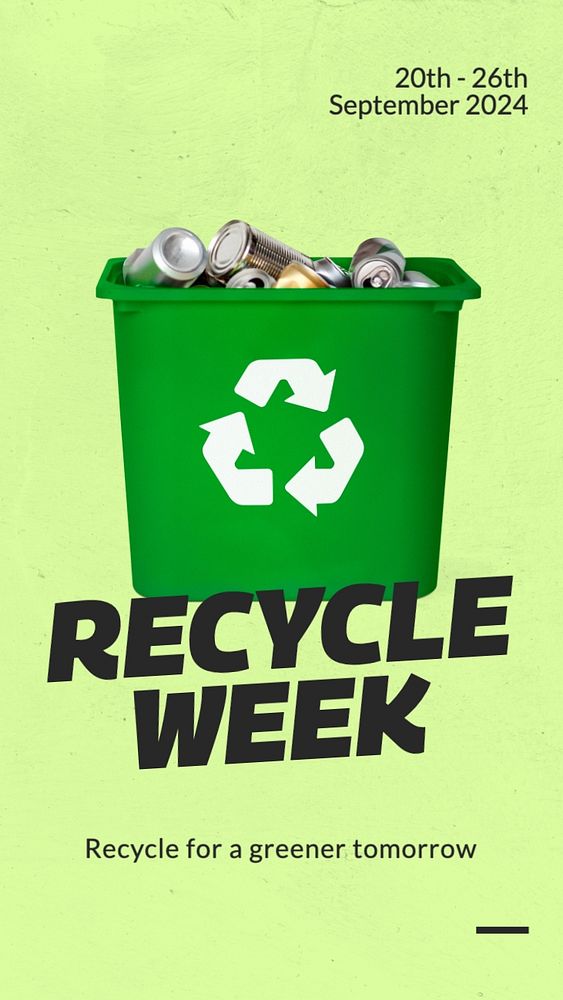 Recycle week Facebook story template, editable design